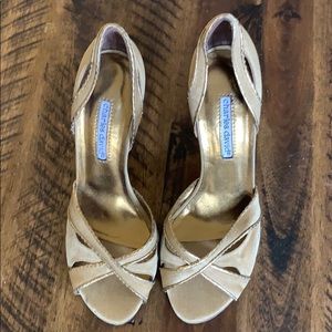 Charles David Gold Heels, size 9, like new